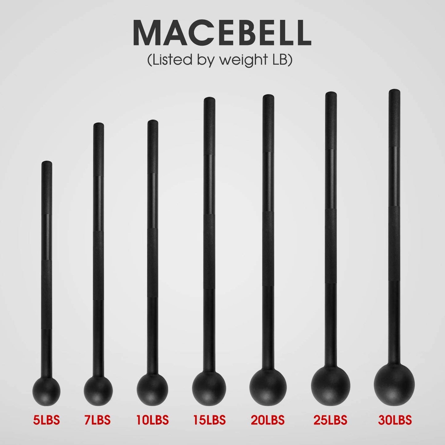 Yes4All Steel Mace Bell for Comprehensive Strength Training - Ideal for Full Body Workouts, Muscle Development, Shoulder, Grip, and Forearm Rehabilitation with Weight Options of 5, 7, 10, 15, 20, 25, and 30 lbs for Both Men and Women