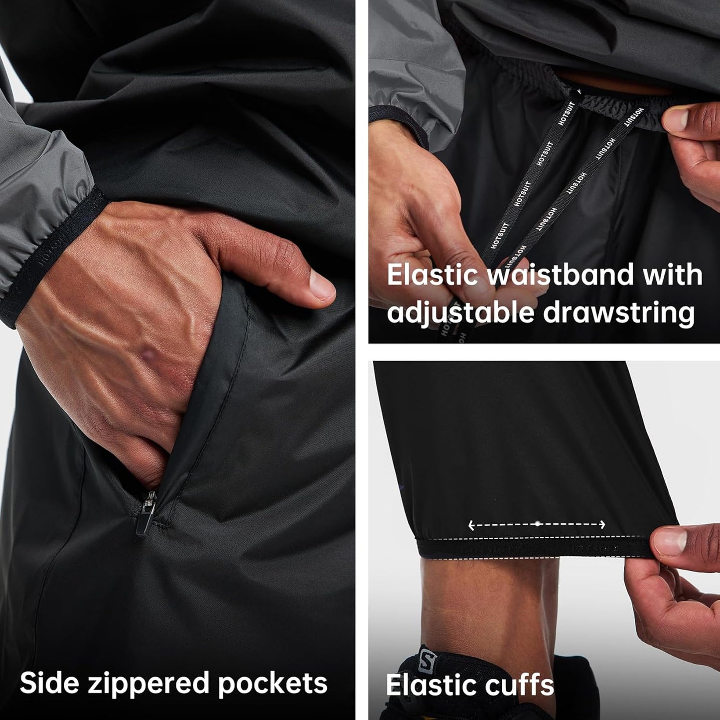 HOTSUIT Sauna Suit for Men Sweat Sauna Jacket Pant Gym Workout Sweat Suits