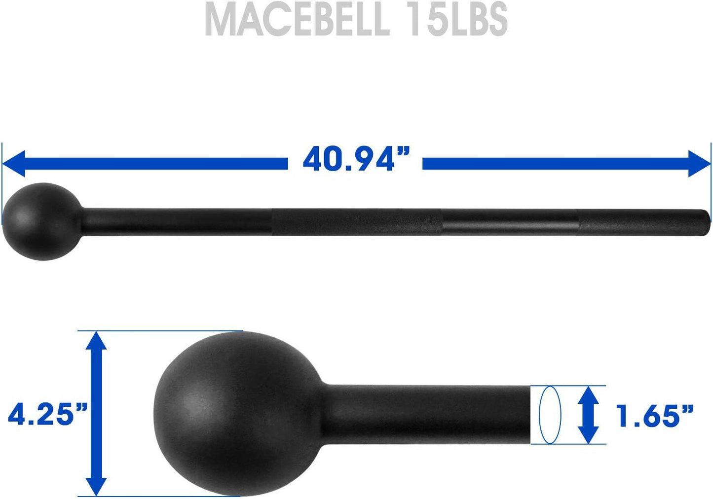 Yes4All Steel Mace Bell for Comprehensive Strength Training - Ideal for Full Body Workouts, Muscle Development, Shoulder, Grip, and Forearm Rehabilitation with Weight Options of 5, 7, 10, 15, 20, 25, and 30 lbs for Both Men and Women