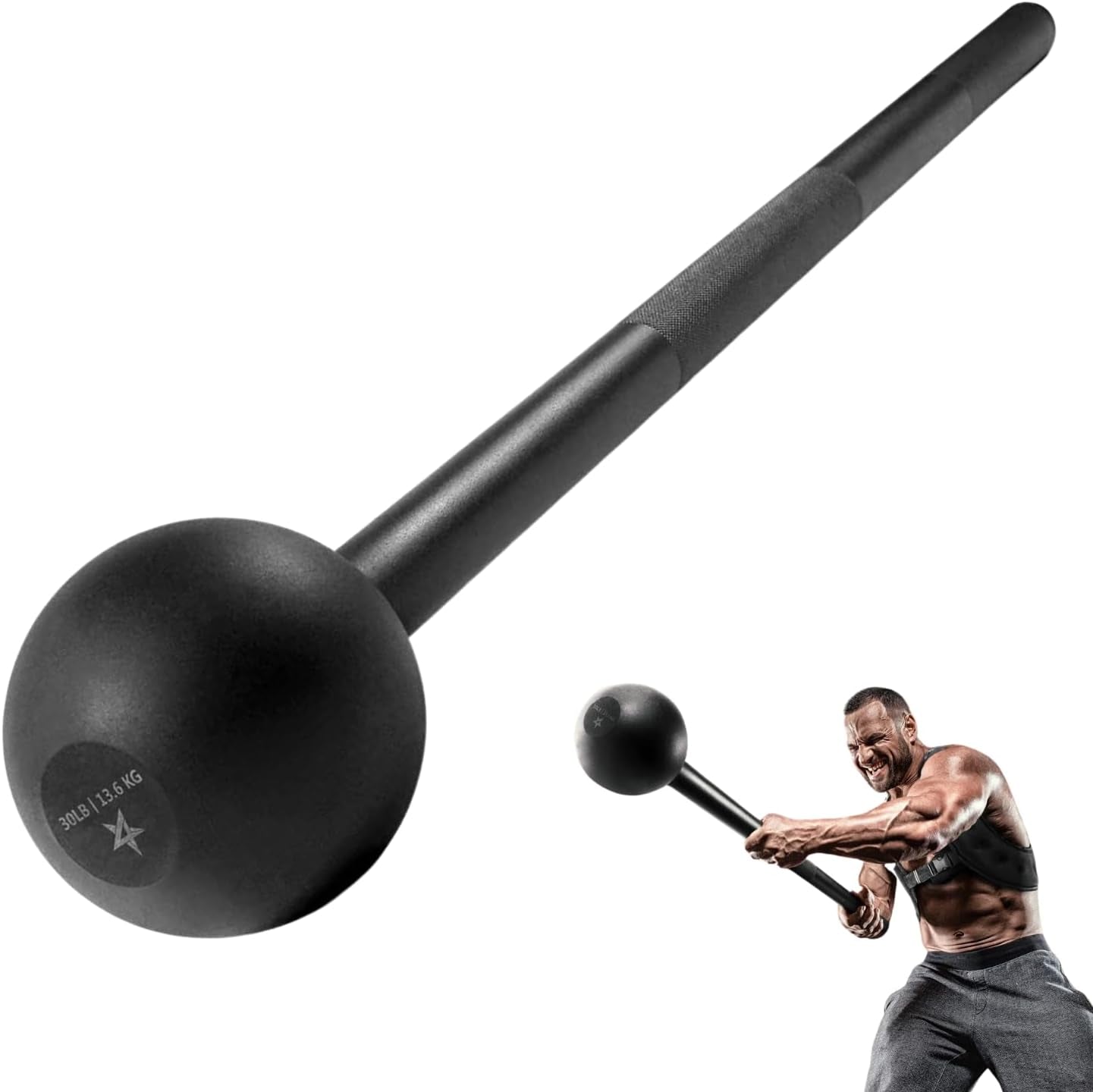 Yes4All Steel Mace Bell for Comprehensive Strength Training - Ideal for Full Body Workouts, Muscle Development, Shoulder, Grip, and Forearm Rehabilitation with Weight Options of 5, 7, 10, 15, 20, 25, and 30 lbs for Both Men and Women