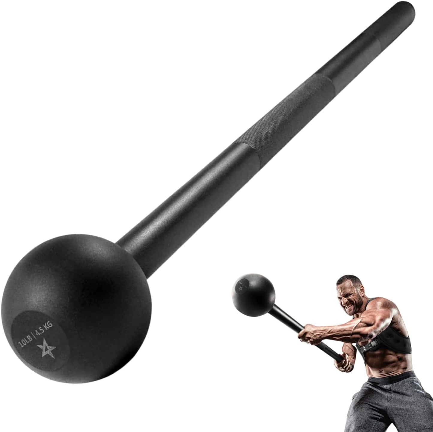Yes4All Steel Mace Bell for Comprehensive Strength Training - Ideal for Full Body Workouts, Muscle Development, Shoulder, Grip, and Forearm Rehabilitation with Weight Options of 5, 7, 10, 15, 20, 25, and 30 lbs for Both Men and Women
