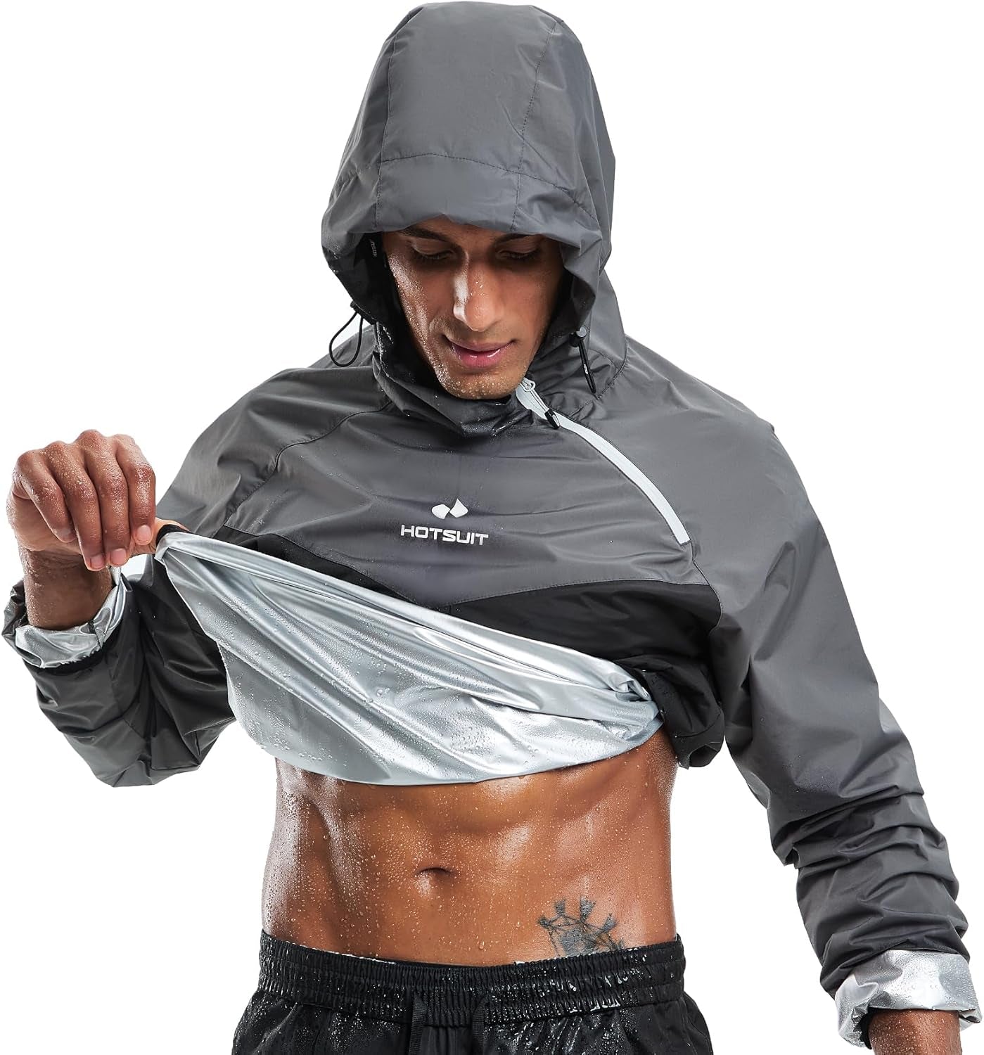 HOTSUIT Sauna Suit for Men Sweat Sauna Jacket Pant Gym Workout Sweat Suits