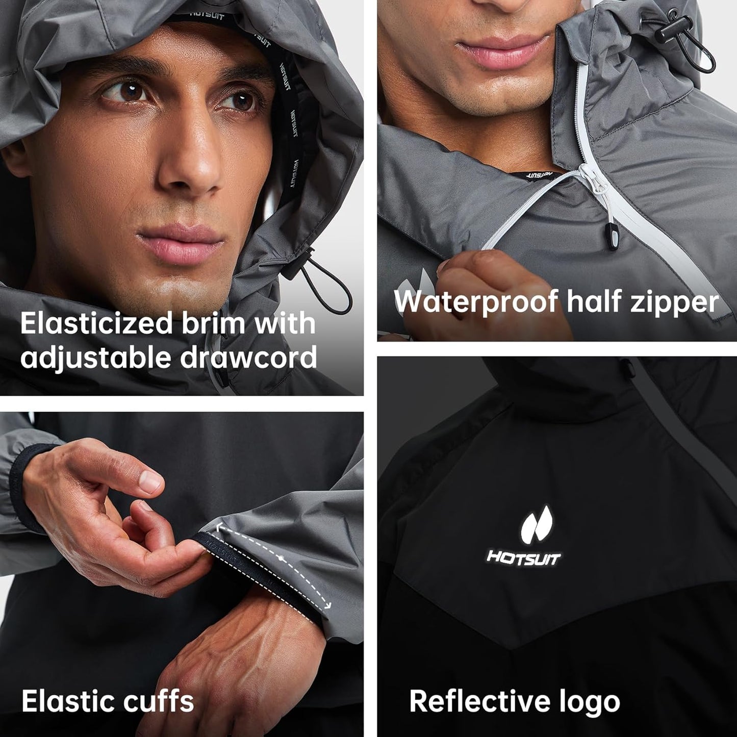 HOTSUIT Sauna Suit for Men Sweat Sauna Jacket Pant Gym Workout Sweat Suits