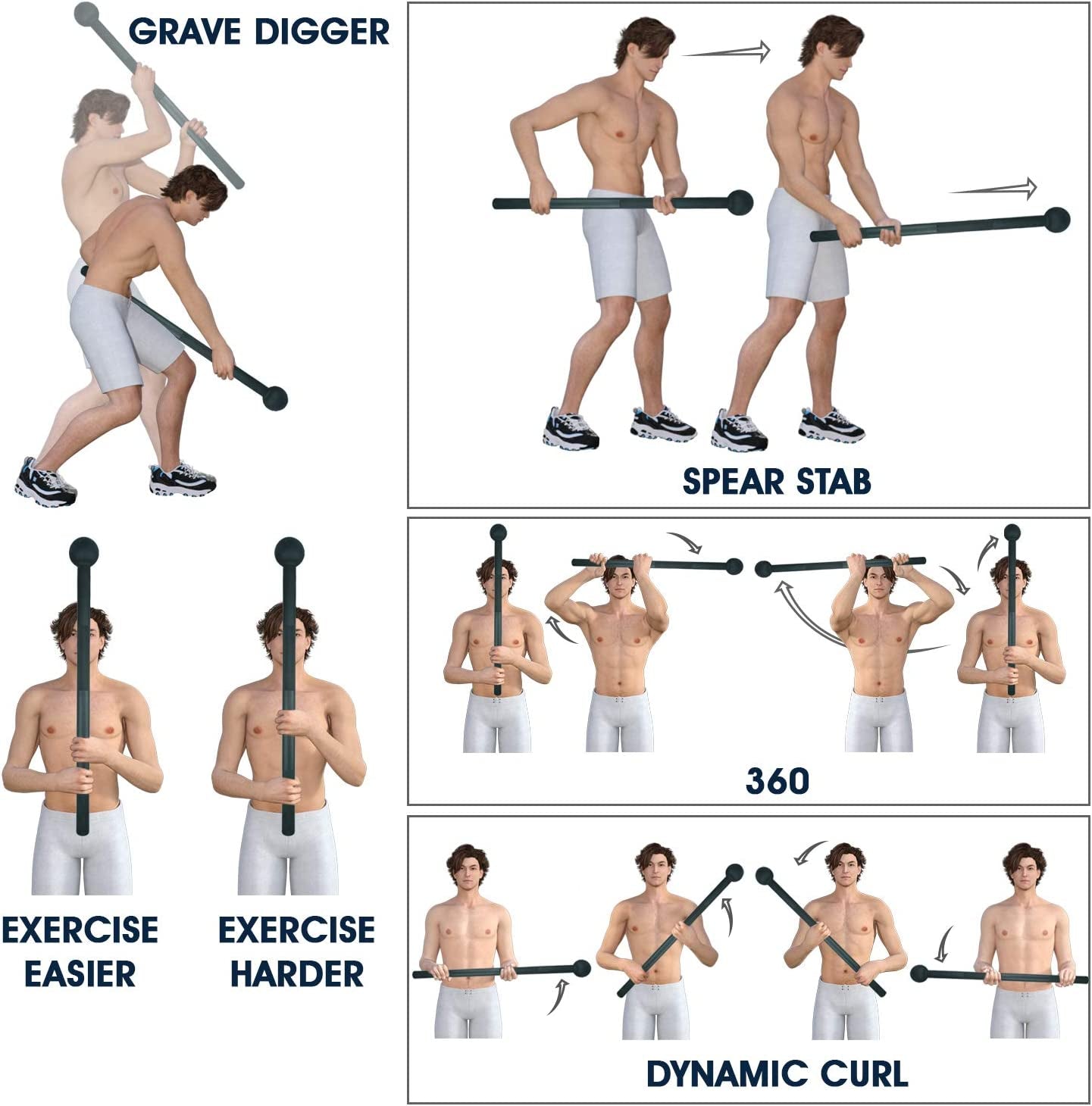 Yes4All Steel Mace Bell for Comprehensive Strength Training - Ideal for Full Body Workouts, Muscle Development, Shoulder, Grip, and Forearm Rehabilitation with Weight Options of 5, 7, 10, 15, 20, 25, and 30 lbs for Both Men and Women