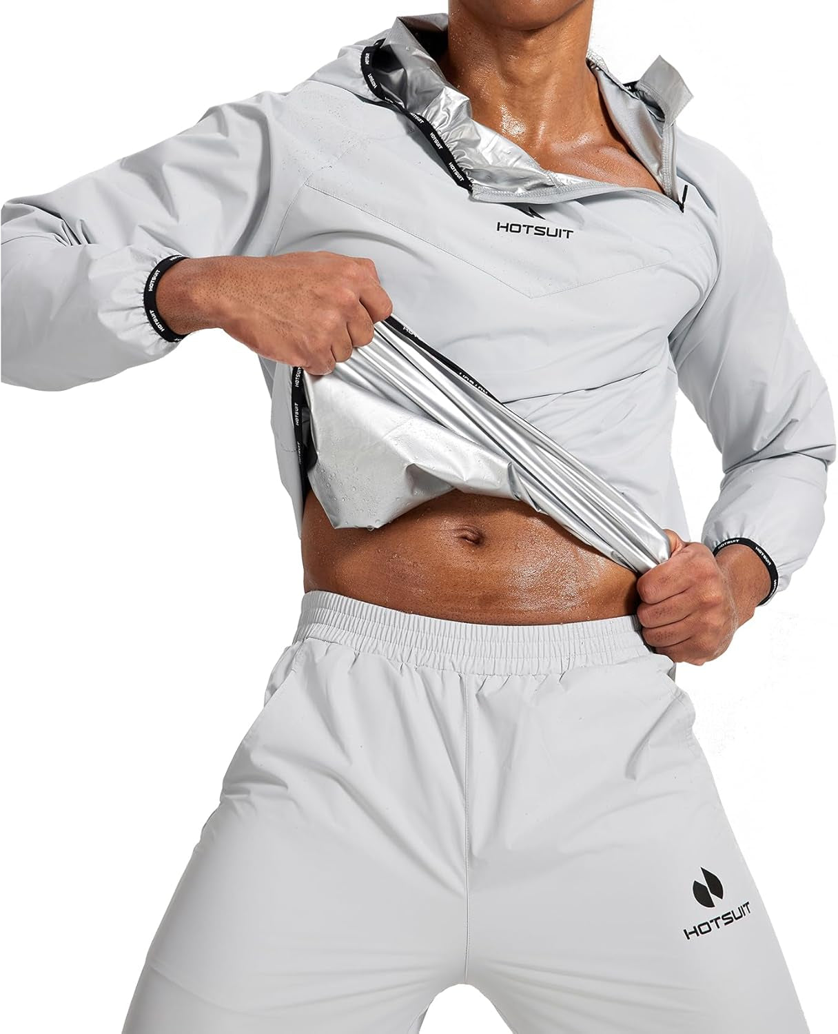 HOTSUIT Sauna Suit for Men Sweat Sauna Jacket Pant Gym Workout Sweat Suits