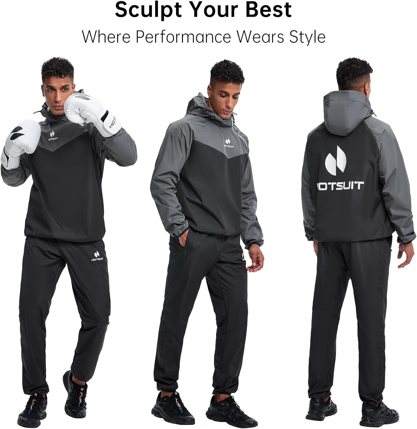 HOTSUIT Sauna Suit for Men Sweat Sauna Jacket Pant Gym Workout Sweat Suits