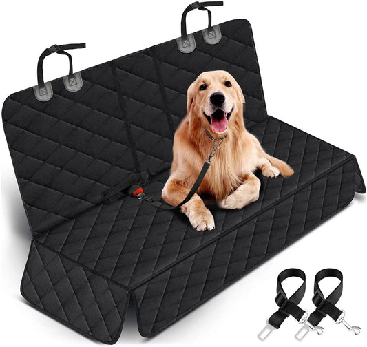 Premium Waterproof Dog Car Seat Cover for Back Seats - Non-Slip Protector for Most Cars, Trucks, and SUVs - Black