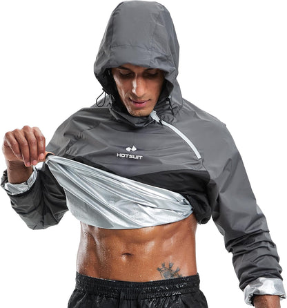 HOTSUIT Sauna Suit for Men Sweat Sauna Jacket Pant Gym Workout Sweat Suits