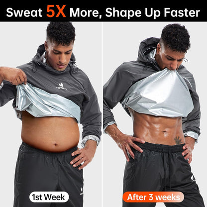 HOTSUIT Sauna Suit for Men Sweat Sauna Jacket Pant Gym Workout Sweat Suits
